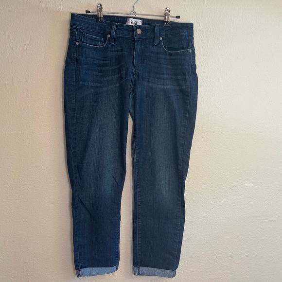 Paige Mid-Rise Kylie Crop With Rolled Up Hem Jeans - Picture 8 of 16